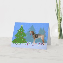 American English Coonhound Decorating Christmas Tr