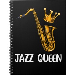 Saxophone Jazz Music Gift Women Girls Saxophone Notebook