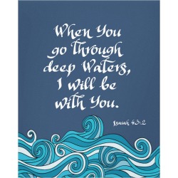 Bible verse, Isaiah 43:2. Stretched Canvas Print found on Bargain Bro from Zazzle for USD $93.48