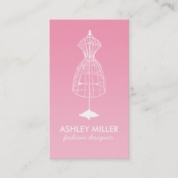 Pink Fashion Designer Dress Form Business Card