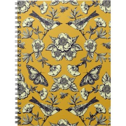 Mustard Yellow & Navy Birds, Butterflies & Flowers Notebook found on Bargain Bro from Zazzle for USD $10.34