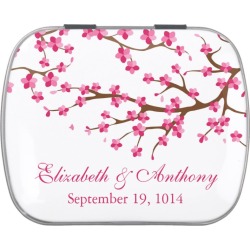 Beautiful Pink Cherry Blossom Wedding Favor Candy 10 candy tins
