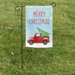Red Truck Christmas Garden Flag