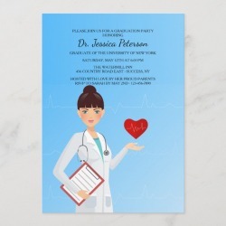 Graduation | Pretty Female Medic Invitation