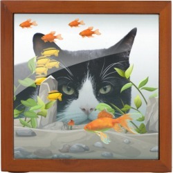 Custom Photo Cat Peering in Fish Tank