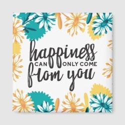 Happiness Quotes with Flower Pattern Magnet