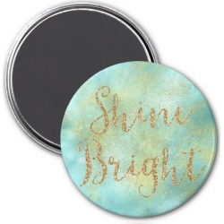Aqua Gold Sparkle Glitter Shine Bright Magnet found on Bargain Bro from Zazzle for USD $3.72