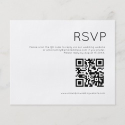 PAPER Simple QR Code Wedding RSVP enclosure 25 flyers