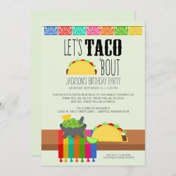 Taco 'Bout Birthday Party Invitation found on Bargain Bro Philippines from Zazzle for $2.66