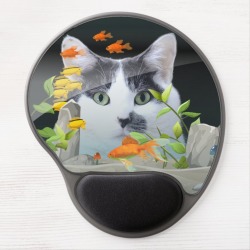 Cat Peering in Fish Tank