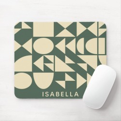 Forest Green Modern Geometric Shapes Personalized Mouse Pad found on Bargain Bro from Zazzle for USD $10.11