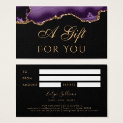 Purple and Gold Agate on Black Gift Card found on Bargain Bro Philippines from Zazzle for $23.15