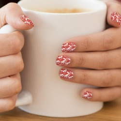 Red Coral Pattern 2 Minx Nail Art found on MODAPINS