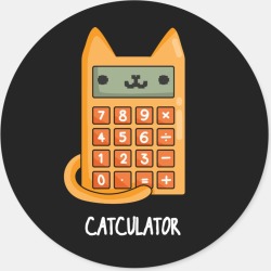 Cat-culator Funny Kitty Cat Calculator Pun Dark BG