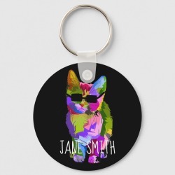 Cool Cat cute pop art cat with sunglasses name