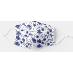 Blue and White Floral Flower Print Women Fashion