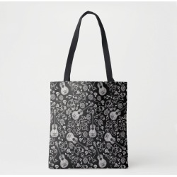 Disney Pixar Coco Guitar & Rose Pattern Tote Bag found on Bargain Bro from Zazzle for USD $19.49