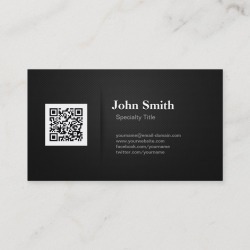 QR Code with Professional Elegant Black Mesh Business Card