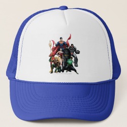 Justice League - Group 2 Trucker Hat, Adult Unisex, Size: Large, White and Royal found on Bargain Bro from Zazzle for USD $14.63