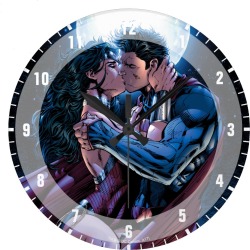 Justice League 12 Wonder Woman & Superman Kiss Large Clock found on Bargain Bro from Zazzle for USD $32.19