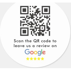 QR Code For Google Reviews Classic Round Sticker