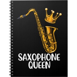 Saxophone Queen Brass Jazz Music Gift Saxophone Notebook
