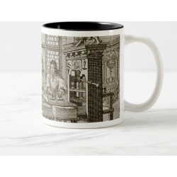 Medieval German printing press (engraving) Two-tone Coffee Mug