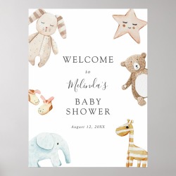 Sweet Vintage Baby Toys Shower Welcome Sign