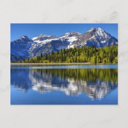 Mt. Timpanogos Reflected In Silver Lake Flat Postcard found on Bargain Bro Philippines from Zazzle for $1.35