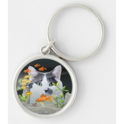 Custom Photo Cat Peering in Fish Tank