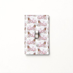 Pretty watercolor hand paint vintage bicycle Light Switch Cover