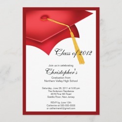 Graduation Invitations - Red Grad Cap Graduation Party Invitation - Graduation Invitations