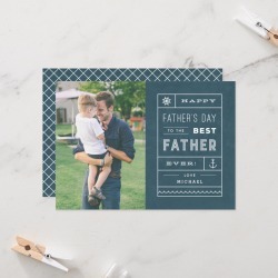 The Best Father Father's Day Card - Navy