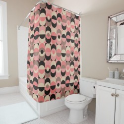 Mid-Century Modern Pink Pattern Shower Curtain