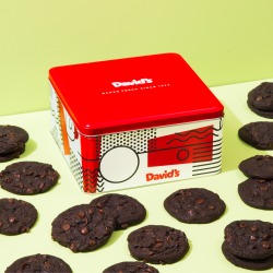 Fresh Baked Double Chocolate Chunk Cookies - size: 2lb Signature Cookie Tin