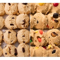 Preformed Frozen Cookie Dough - Two 43oz Boxes - flavor: Chocolate Chunk Candy