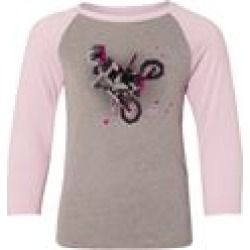 Factory Effex Moto Kids Girl's Baseball Tee