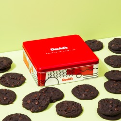 Fresh Baked Double Chocolate Chunk Cookies - size: 1lb Signature Cookie Tin