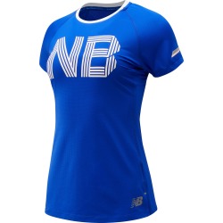 New Balance Women's Printed NB Ice 2.0 Short Sleeve Blue