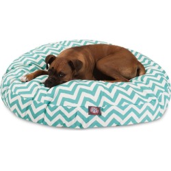 Majestic Pet Outdoor Teal Chevron Round Pet Bed SM
