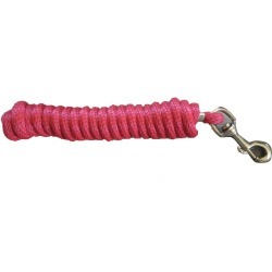 Weavers Tack Rope Lead w/Brass 8ft Pink