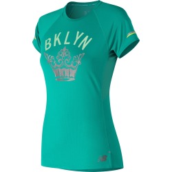 New Balance Women's 2018 Brooklyn Half Marathon NB Ice 2.0 Short Sleeve Blue