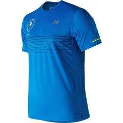 New Balance Mens' NYC Marathon NB Ice 2.0 Short Sleeve Blue