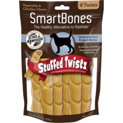 SmartBones Stuffed Twistz Dog Chew Peanut Butter