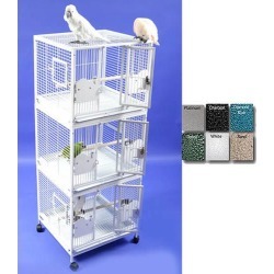 A and E Medium Triple Stack Bird Cage Platinum