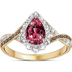 Sweet Luxuries Strawberry Topaz And Diamond Women's Ring found on MODAPINS