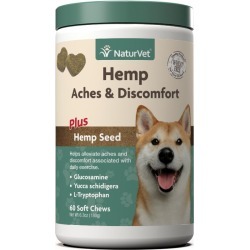 NaturVet Hemp Aches/Discomfort Dog Soft Chews 60ct