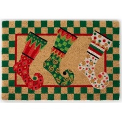 MacKenzie-Childs Elf Stockings Entrance Mat