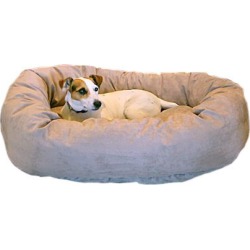 Majestic Suede Bagel Dog Bed XL Stone