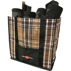 Kensington Large Mesh Tote Bag Black Plaid